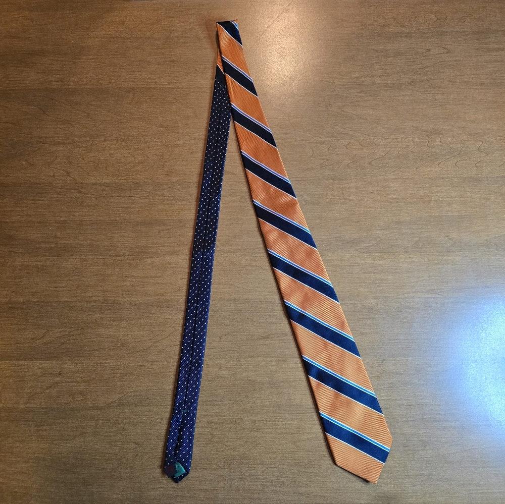 Tommy Hilfiger Orange and Navy Striped Tie